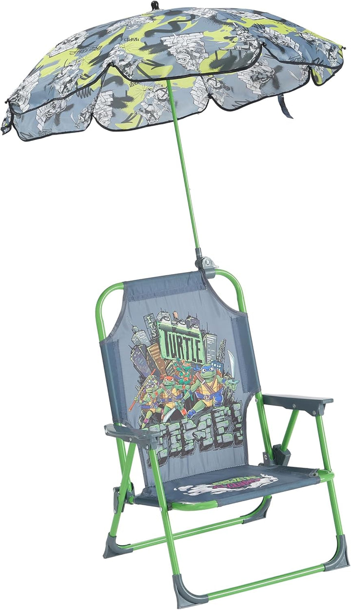 Bluey Kids Outdoor Folding Beach Chair with Umbrella,Portable Camp Chair for Ages 3+, Lightweight & Compact for Beach, Camping, and Backyard