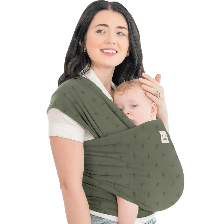 Baby Wrap Carrier - All in 1 Original Baby Carrier Newborn to Toddler Sling, Easy to Wear, Hands Free Bonding, Lightweight, Breathable Infant Wraps (Trendy Black)