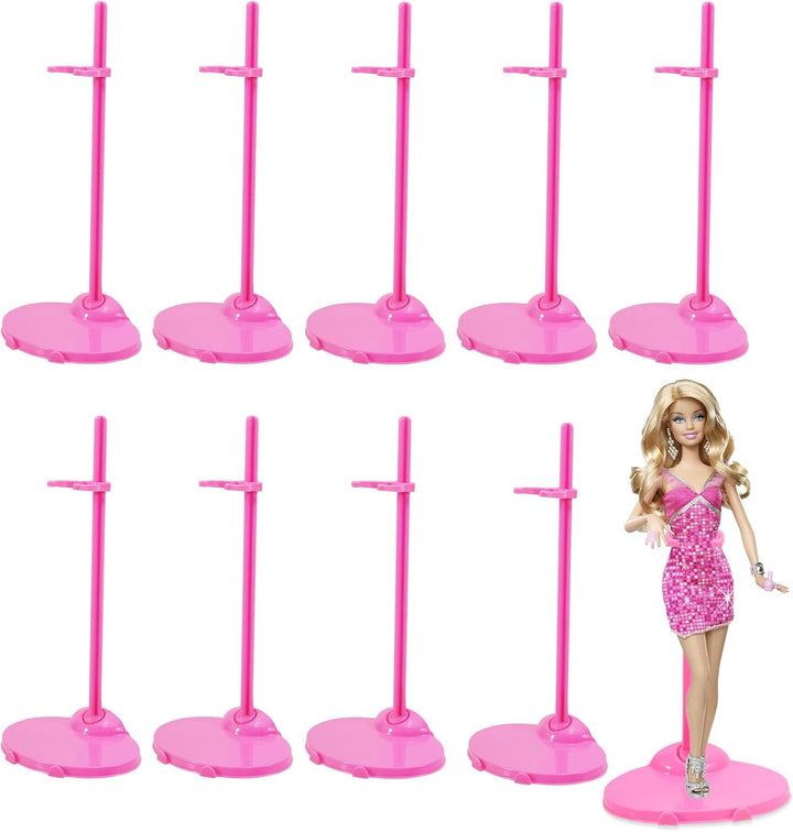 Stands Compatible with Barbie Doll, Pink Doll Stands for Display Barbie,10Pcs Stands Compatible with Barbie