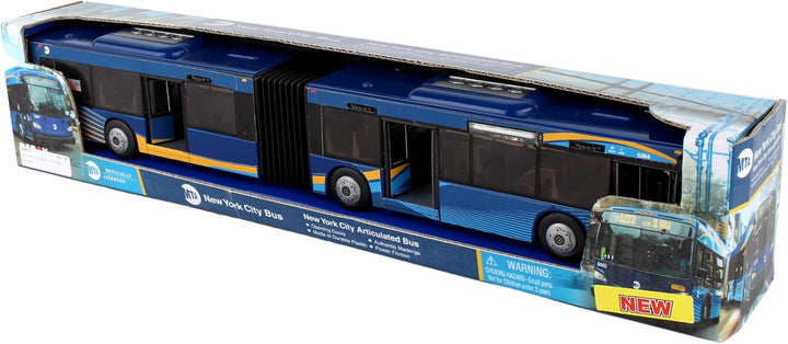 MTA New York City Bus 16" Articulated Bus RT8571 Toy, Blue , Brown
