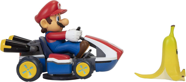 Spin Out Mariokart Mario Racer Vehicle with 360 Spins, Wind up and Go! Includes One 2.5” Mario Action Figure