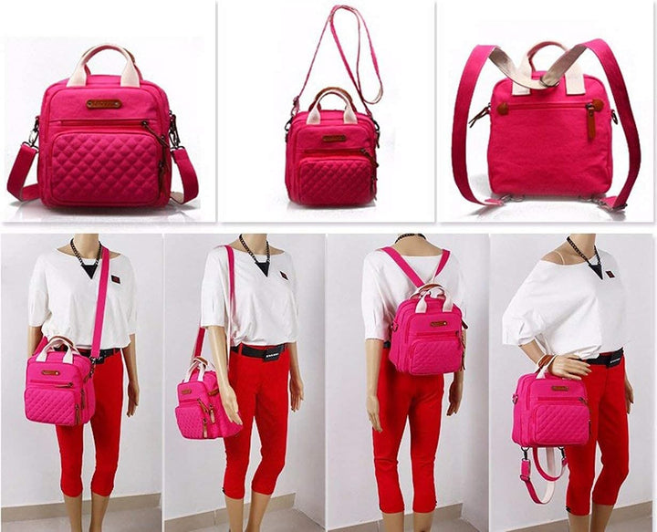 Mini Multi-Function Diaper Bag Tote Messenger Backpack-Stripes