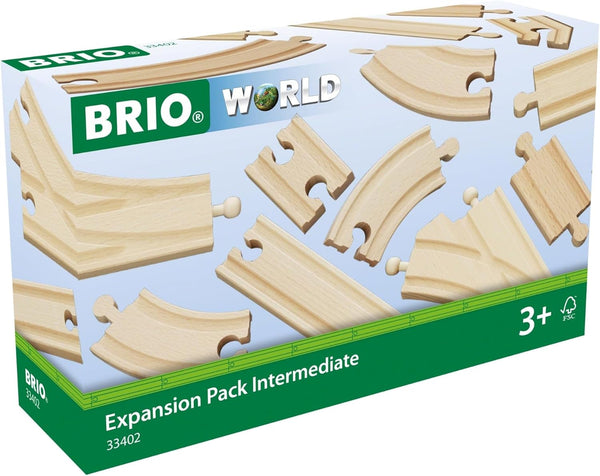 World Expansion Pack Intermediate - Works with All  Train Sets - Fsc-Certified 16-Piece Wooden Train Tracks with Switches - Grow Existing Systems and Create Railway Empires - Kids Ages 3 & Up