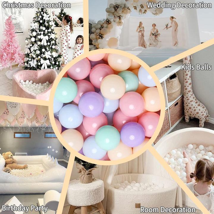 Ball Pits Balls for Toddlers Pack of 50 100 200 Plastics Shape Ball Non-Phthalate Non-Bpa Non-Toxic 2.2-Inch Crush Proof Play Balls