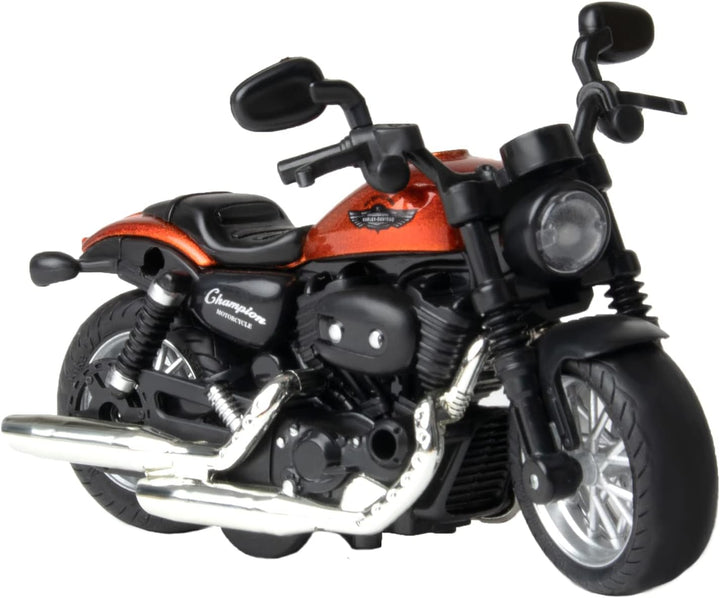 Die Cast Toy Motorcycle,Pull Back Motorcycle with Sounds and Lights 1:14 Friction Powered Kids Toy Cars,Motorcycle Toys Gift for Boys or Girls over 3 Years Old Birthday Christmas (Black)