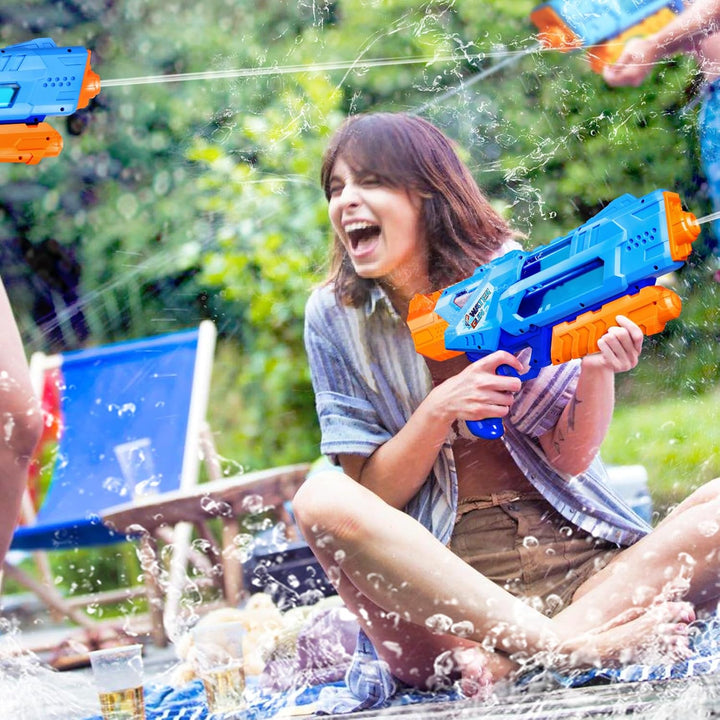 Super Water Guns for Kids Adults - 2 Pack Super Water Soaker 1200Cc Squirt Guns with Excellent Range - Ideas Gift Toys for Summer Outdoor Swimming Pool Beach Sand Water Fighting Play