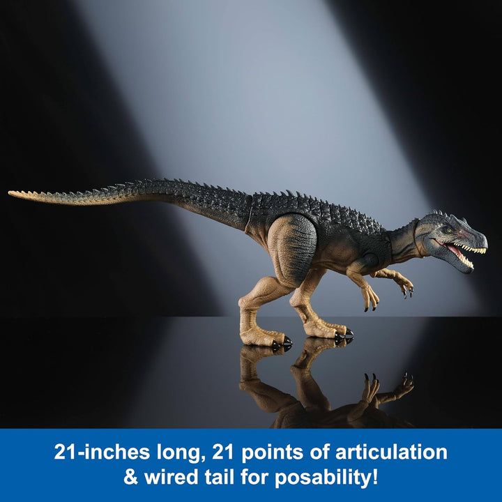 Jurassic World Hammond Collection Allosaurus Dinosaur Action Figure, Premium Movie Design, Glass Eyes & Wired Tail, 19 Points of Articulation