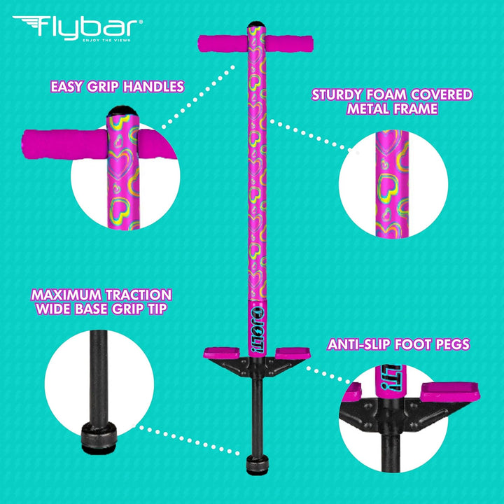 Jolt Pogo Stick for Kids Ages 6 and Up, 40 to 80 Pounds, Perfect for Beginners, Easy Grip Foam Handles, Anti-Slip Foot Pegs, Outdoor Jumper Toys for Boys & Girls, outside Toys for Kids