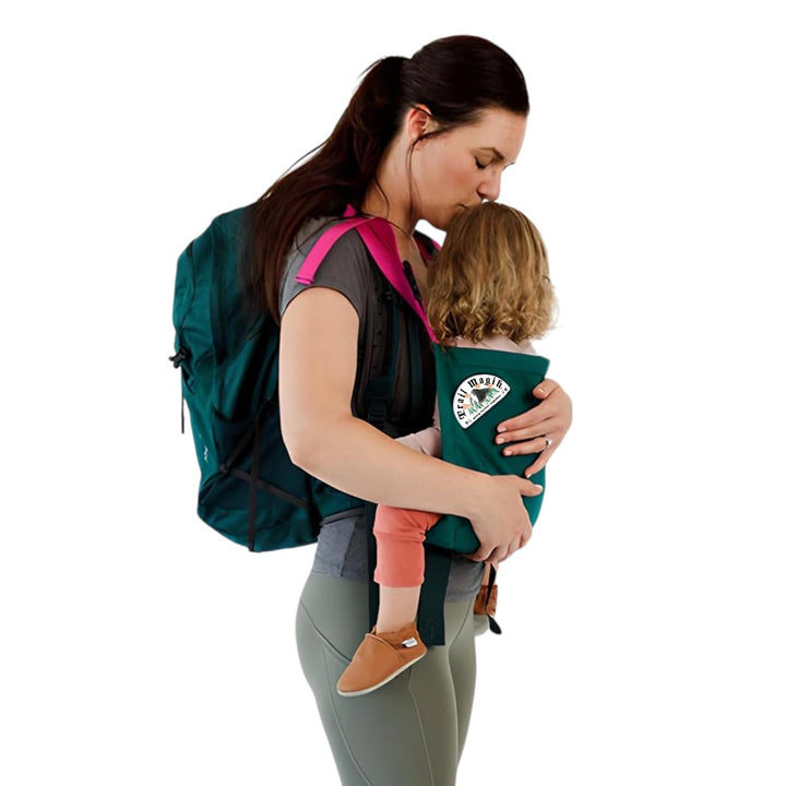 Kids Carrier | Ultra Lightweight Child Carrier for Hiking | Ultra-Compact Kids Carrier to Attach Your Hiking Backpack for Children 1+ Years, up to 43 Lbs Pounds (Light Teal with Gold)