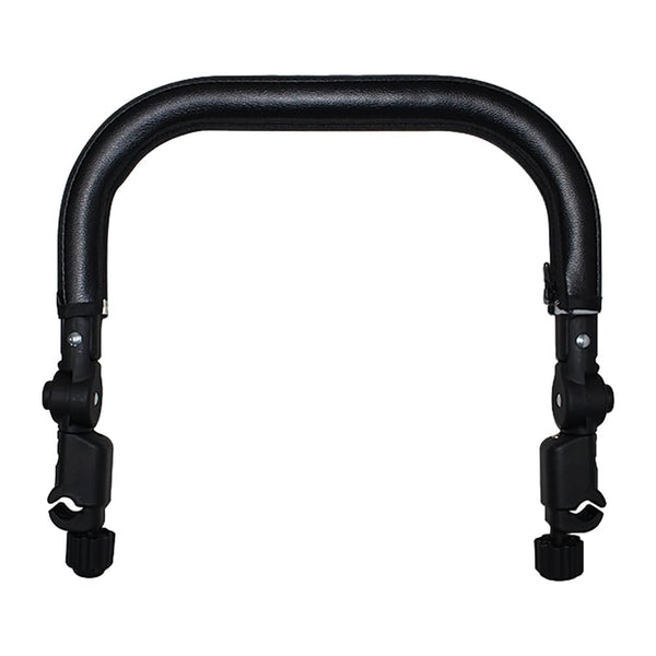 Baby Stroller Armrest Black PU Leather Bumper, Universal Handle, Detachable Stroller Rod, Replacement Stroller Bumper