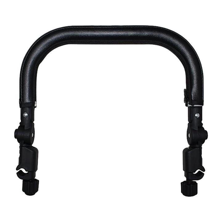 Baby Stroller Armrest Black PU Leather Bumper, Universal Handle, Detachable Stroller Rod, Replacement Stroller Bumper