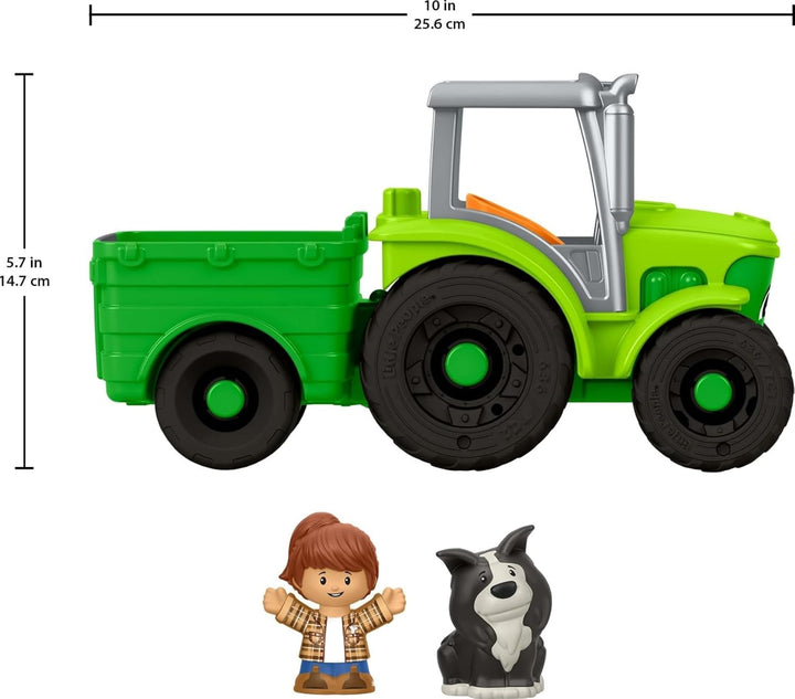 Toddler Toy Push & Play Tractor Push-Along Musical Farm Vehicle with 2 Figures for Pretend Play Kids Ages 1+ Years