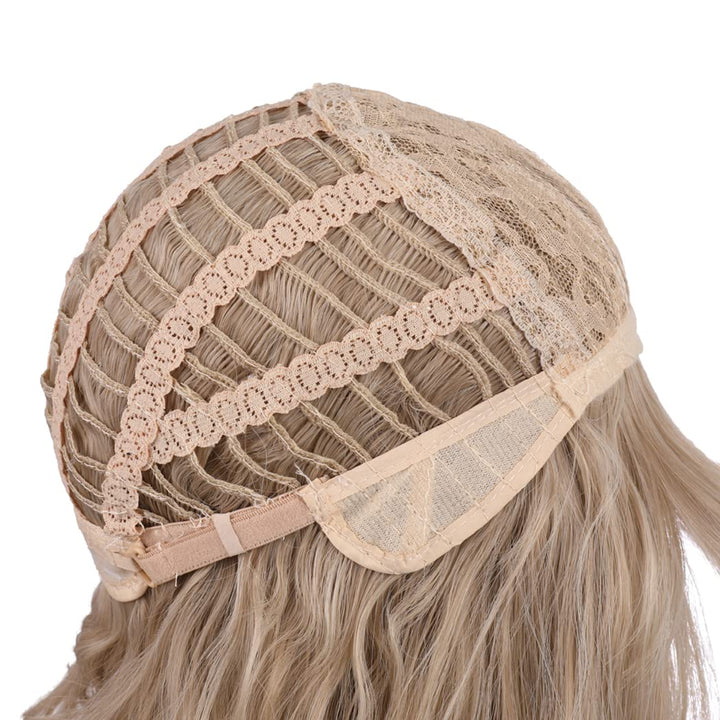 Blonde Wig Kids Child Short Wavy Wig with Bangs Flaxen Blonde Wigs Synthetic Girls Cosplay Halloween Party Costume Wigs (Flaxen Blonde)