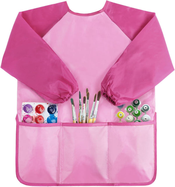 Kids Art Smock, Toddlers Painting Apron Waterproof Children Artist Smock with Long Sleeve and 3 Pockets