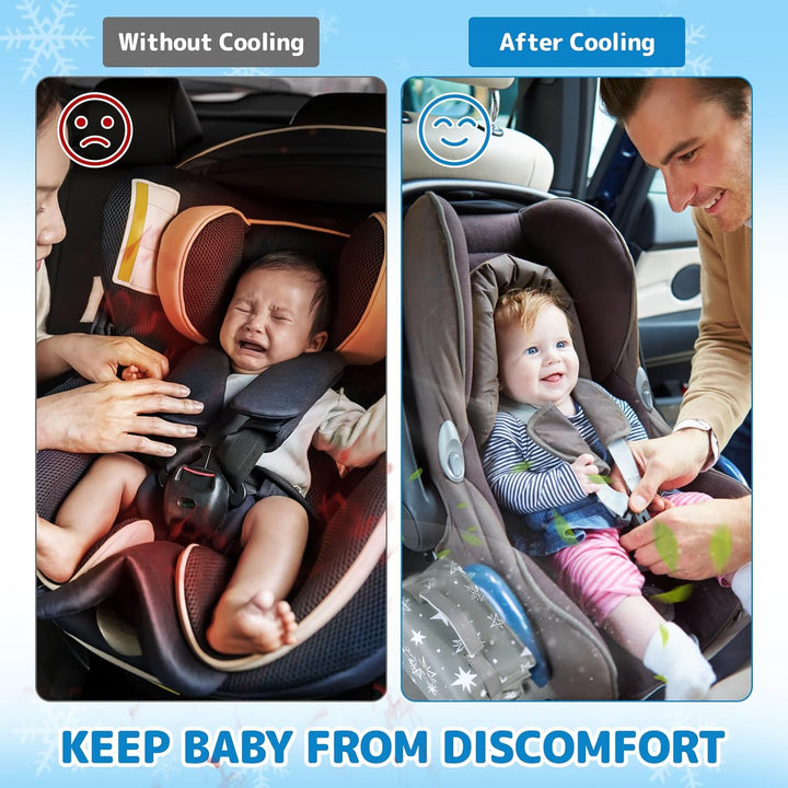 Car Seat Cooling Pad for Toddler with Removable Ice Pack, Summer Baby Cooling Pad for Car Seats and Strollers, Portable Carseat Cooler Ice Cushion, Keeping Baby Cool in the Summer, Gray