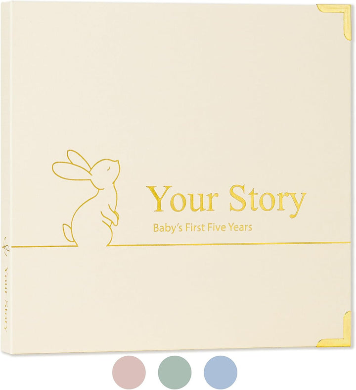 Baby Book Keepsake Boy or Girl Timeless Baby Memory Book First 5 Years for Baby Shower Gender Neutral Baby Scrapbook New Mom Gift Baby Journal from Birth to Age 5 Milestone Book Sage Green