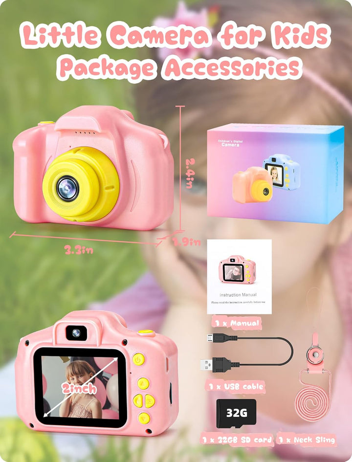 Kids MP3 Music Player for Kid Children Digital Cameras for Kids Birthday 3-9 Year Old Girls