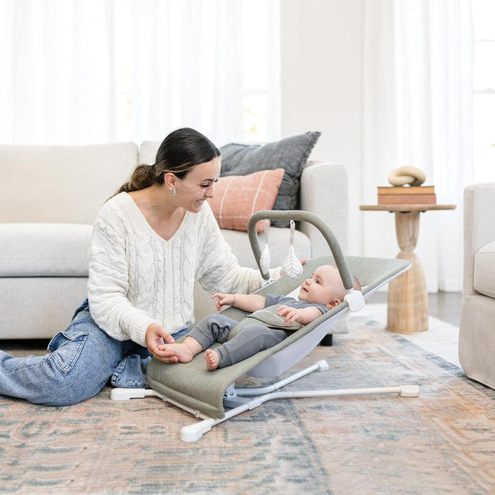 Highland Baby Bouncer | Infant | 0 – 6 Months | 3-Position Recline | Sage Tweed