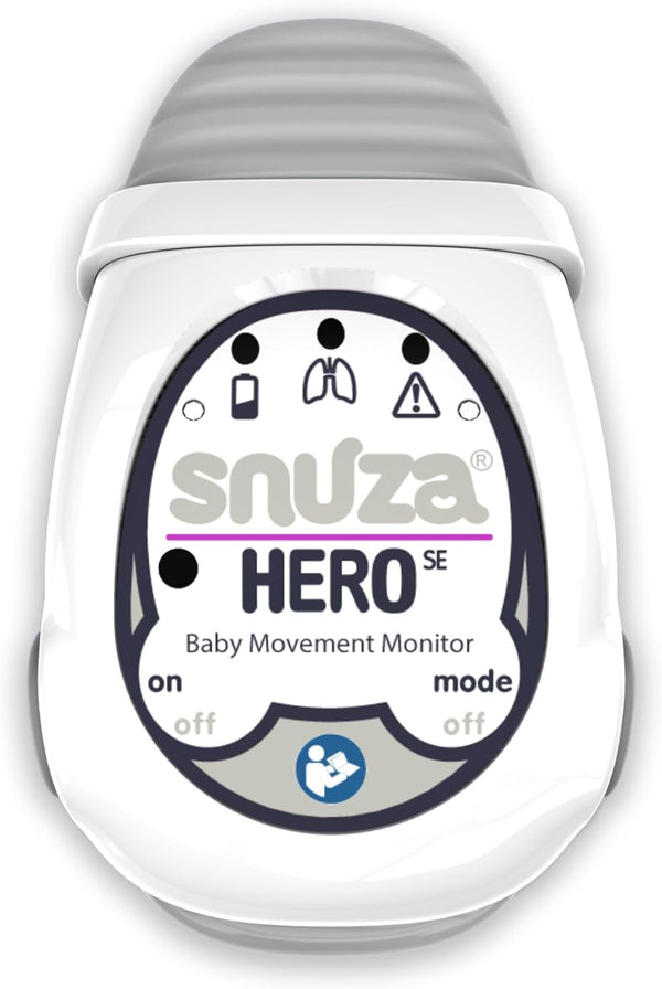Hero Baby Monitor: Alerts When No Movement Detected, Gentle Vibration Pre-Alerts, Attaches to Nappy, No Wifi/Bluetooth, Medical Grade Material. Safer Sleep for Babies, Better Sleep for Parents.