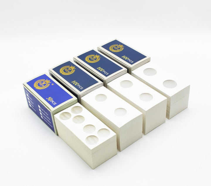 600PCS Coin Flips in 6 Sizes Cardboard Coin Holders for Colletors 2X2 Inch Coin Cardboard Coin Flips for Coin Collection (Coin Flips 6-600Pcs)