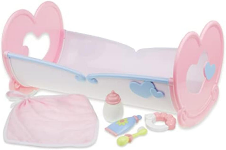 - Doll High Chair | Fits Dolls up to 17" | Easy to Clean | Simple Assembly | 7 Piece Play Set| Ages 2+, Pink/Blue