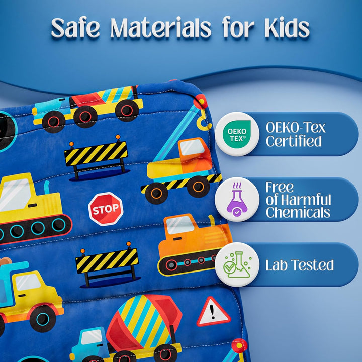 Nap Mats for Preschool Ages 3-5 | Soft & Non-Toxic Fabric | Nap Mat for Toddlers | Toddler Nap Mats for Daycare | Kindergarten | Construction Theme