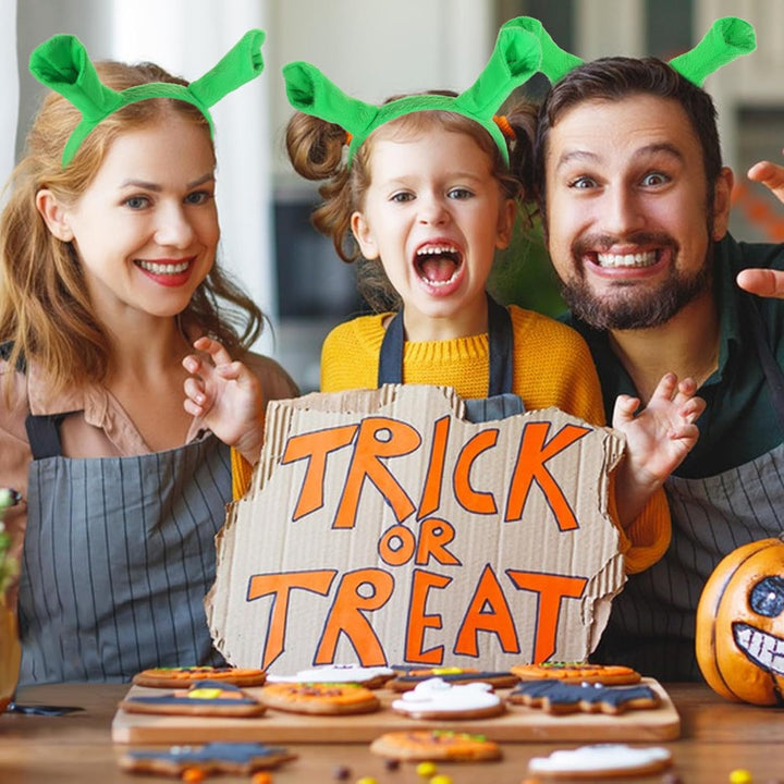 Green Ears Headbands Halloween Head Wrap Hair Accessories Cute Hair Band for Adult Kids Halloween Cosplay Decoration