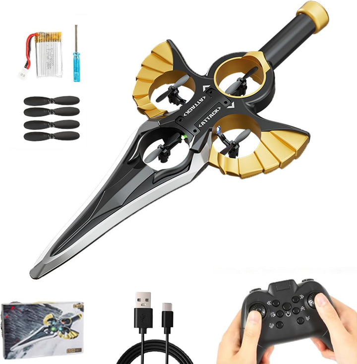 Remote Flying Sword - 3-Speed Control, 2025 New Stunt Flying Sword, 360 Stunt Rollingt Easy to Flying RC Glider, Gift for Teens & Adults (Finger Control-Copper)