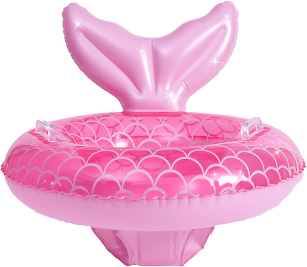 2023 New Mermaid Baby Swimming Pool Floats 6-48 Months,Inflatable Pool Swim Ring with Seat and Handle for Babies Toddlers Infant Training Summer (1-Pink)