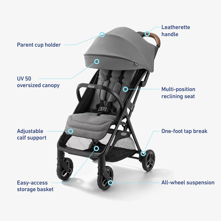 Ready2Jet Compact Stroller – Overhead Friendly Compact Travel Stroller with Automatic Fold, Kingston