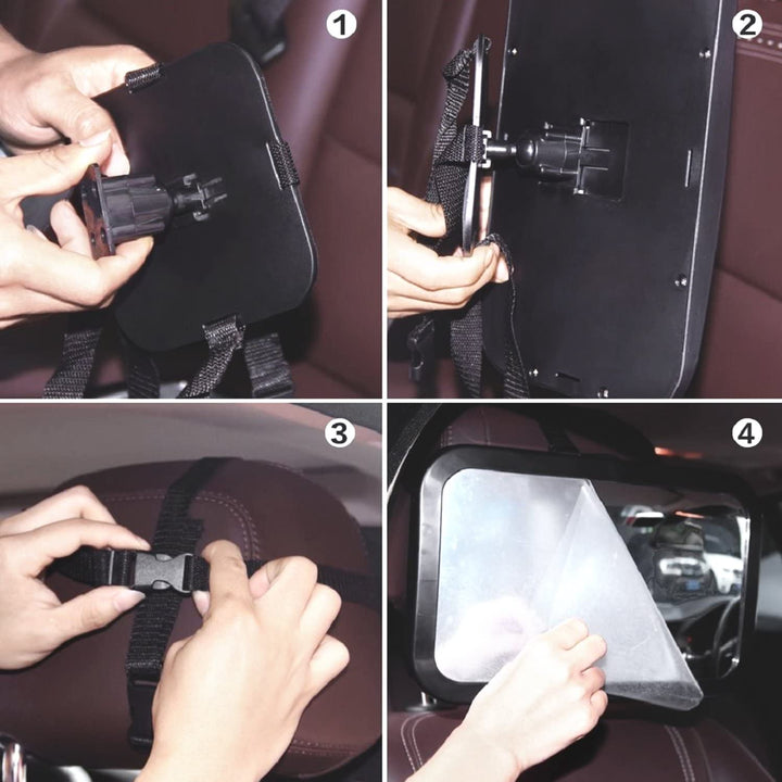 Baby Car Mirror,  Car Seat Mirror, Safely Monitor Infant Child in Rear Facing Cars Seat, Wide View Shatterproof Adjustable Acrylic 360°For Backseat, Crash Tested and Certified for Safety