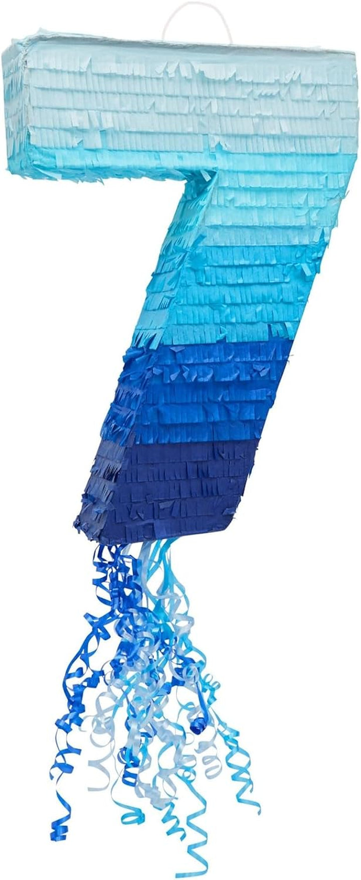 Number 4 Pull String Pinata for Boys 4Th Birthday Party Decorations - Ombre Blue (16.5 X 12 X 3 in 4 Pinata)