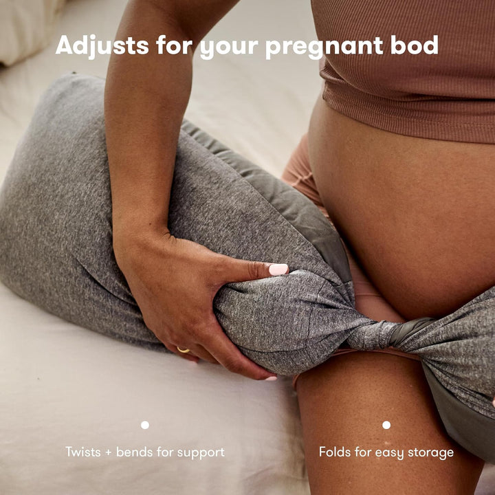 Pregnancy Pillow, Body Pillow, Cooling Pillow, Adjustable for Comfortable Sleep and Pregnancy Belly Support, Back Support, and Leg Support, Gray