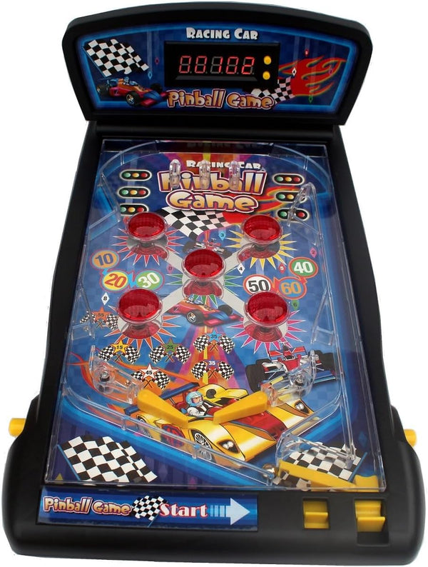 Racing Car Pinball Machine,Electronic Tabletop Pinball Game with Lights & Sounds,Led Digital Scoreboard,Suitable for Kids and Adults