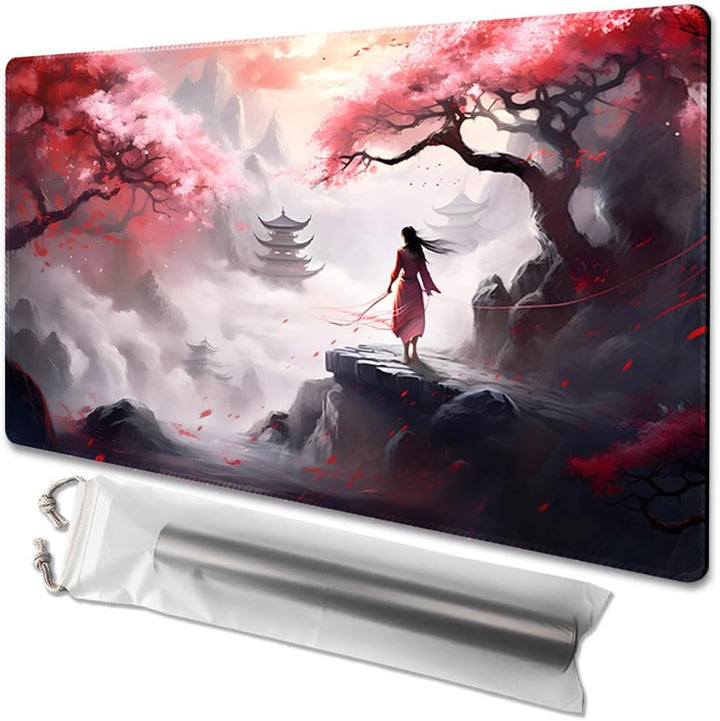 MTG Playmat Size 24X14In Free Storage Bags Non-Slip Backing, Ideal for Card Game Enthusiasts TCG Playmat (Shadow Dragon-No Deck)