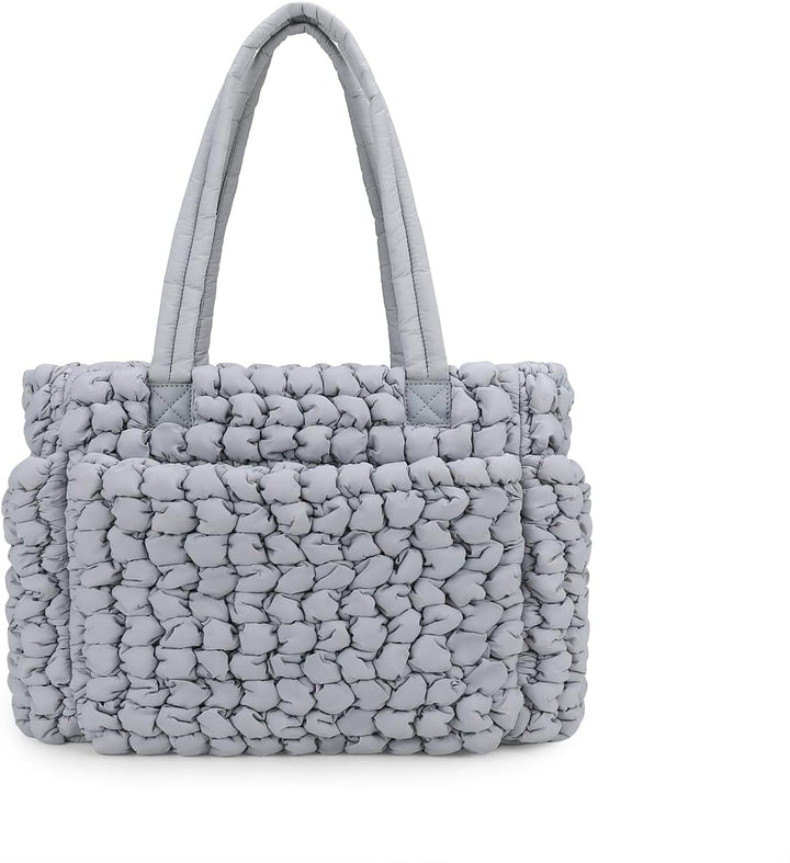 Puffer Tote Diaper Bag for Women, Multifunction Lightweight Fashion Quilted Mommy Tote Bag