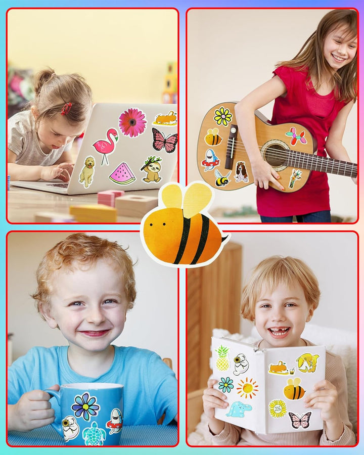 200Pcs Water Bottle Stickers for Kids, Cute Stickers for Water Bottles, Vinyl Waterproof Aesthetic Laptop Sticker Pack Classroom Prizes Skateboard for Kids Teens Girls Students