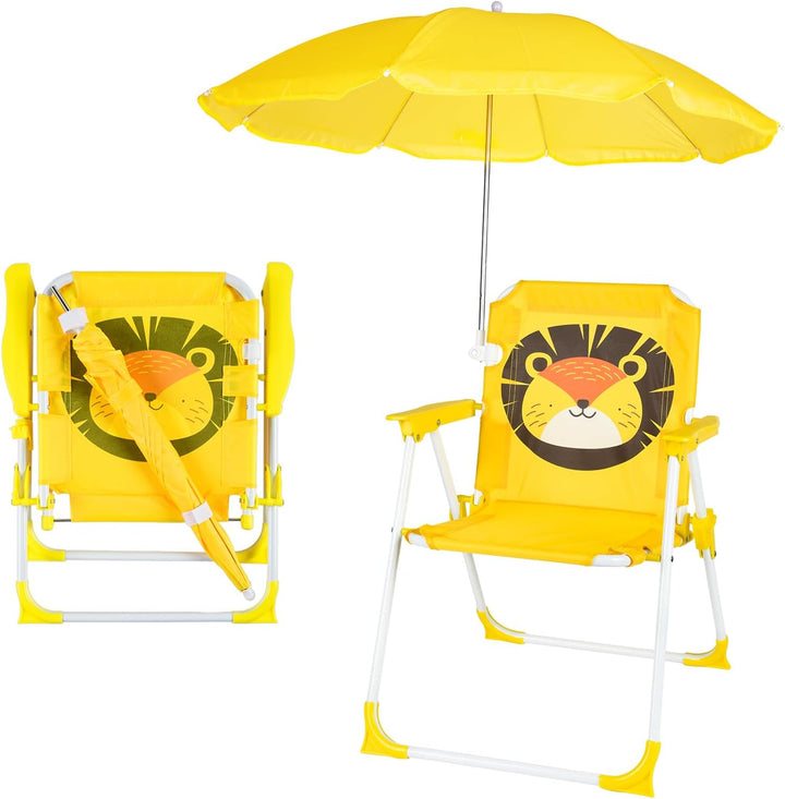 Kids Beach Chair with Umbrella Folding Lawn and Camping Chair with Summer Shade for Beach, Pool, Travel and Outdoor (For 1-5 Years Old)