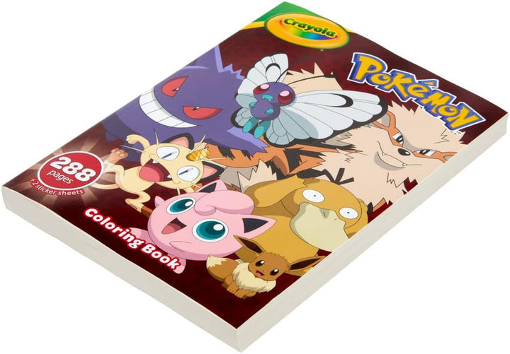Giant Pokemon Coloring Book (288 Pages), 2 Sticker Sheets, Coloring Book for Kids & Adults, Travel Activity, Pokemon Gift for Kids, 3+