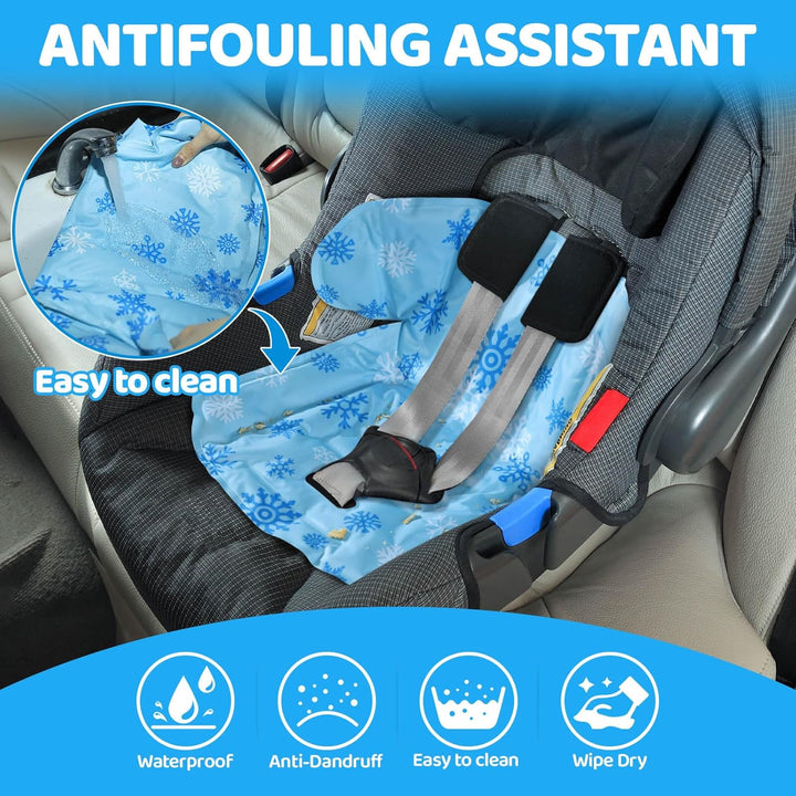Car Seat Cooling Pad with Waterproof Liner, Gel Car Seat Cooler Pad for Babies Summer, Potty Training Protector Mat Cushion for Carseats and Strollers, Easy to Clean, Reversible, Cool Blue