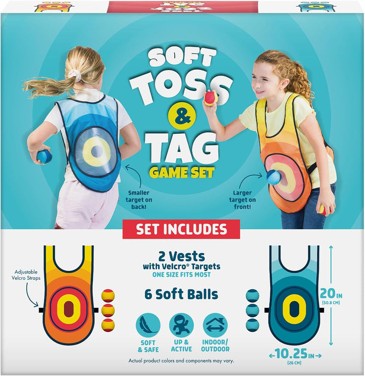 - Toss and Tag Vests - Outdoor Tag and Target Game - Soft and Safe Play - Great for Preschoolers - Ages 3 and Up