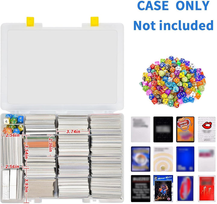Trading Card Storage Box, 2300+ Playing Card Case Holder Organizer Compatible with PM Tcg/For Yugioh/For Cah/For Phase 10/ for Football Baseball Sports Cards (Case Only) - White