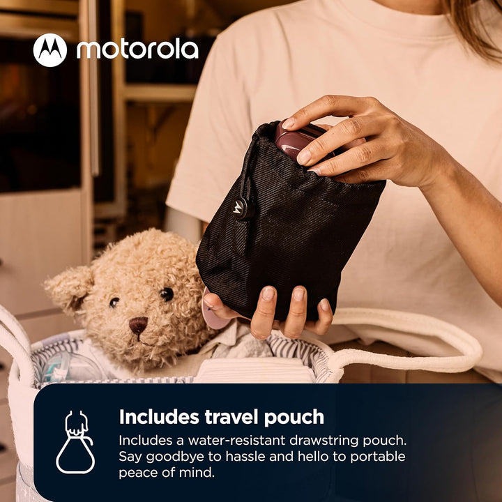 PIP12 Audio-Only Travel Baby Monitor, Portable with Rechargeable Batteries, 1500Ft Range, Includes Water-Resistant Travel Case