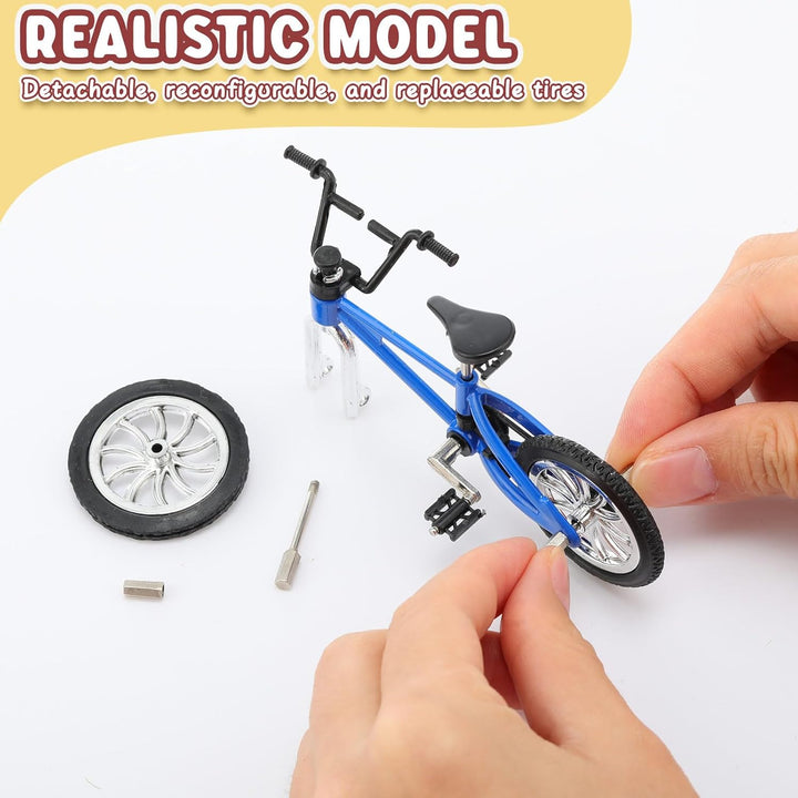 24 Pcs Kids Mini Finger Bikes Party Favors Miniature Fidget Bicycle Toy Metal Finger Bikes for Students Class Prizes Birthday Gift Goodie Bag Stuffers Carnival Prizes Christmas Stocking Fillers