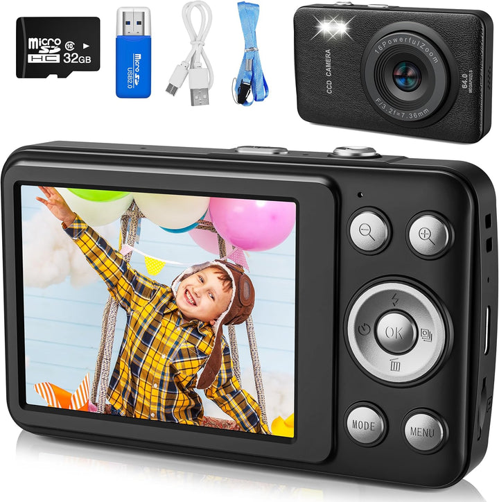 Kids Camera Toys for Boys Girls,Digital Video Camera Toys for Kids with MP3 Music Player and 32GB SD Card,Ideas Birthday Gifts for 4 5 6 7 8 9 10+ Years Old Little Girls and Boys(Purple)
