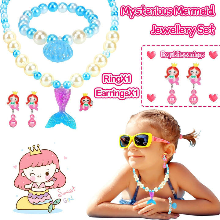 Jewelry Toys-For-Girls,Toddler Girl Toys Age 6-8,Lovely Rings Earrings Kids-Toy for 3 4 5 6 7 8 Year Old Girls,Play Jewelry Princess Toy for Dress Up,Easter Birthday Unicorns-Gifts-For-Girl
