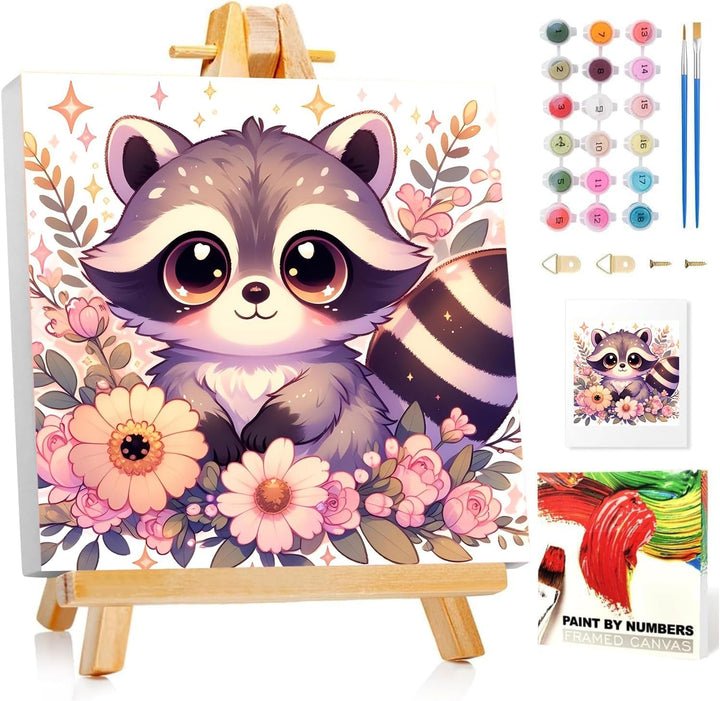 Paint by Numbers Kit for Kids with Frame, Sea Turtles Paint by Number with Frame, Paint by Number Kids Age 5-8-12 for Gifts and Home Decor (8X8Inch)