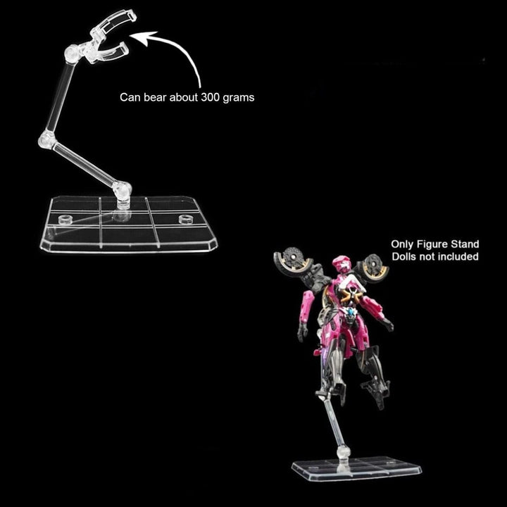 2 Pcs of HG144 Action Figure Stand, Display Holder Base, Doll Model Support Stand Compatible with 6" HG RG SD SHF Gundam 1/44 Toy Clear