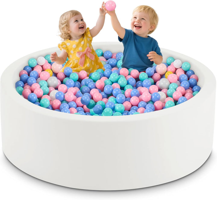 35.4" X 11.8" Foam Ball Pit for Toddlers, Baby round Balls Pool for Babies 1-3, Kids Play Ball Pits Ideal Gift for Boys and Girls, Balls Not Included, Grey