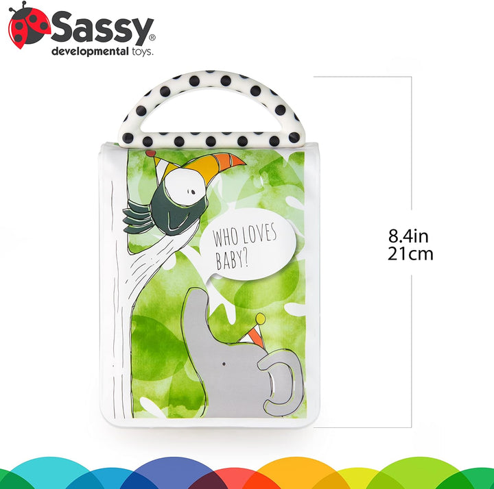 Developmental Look Book Photo Album, High Contrast Colors and Patterns, Drool Resistant Pages Hold Photos, 0+ Months